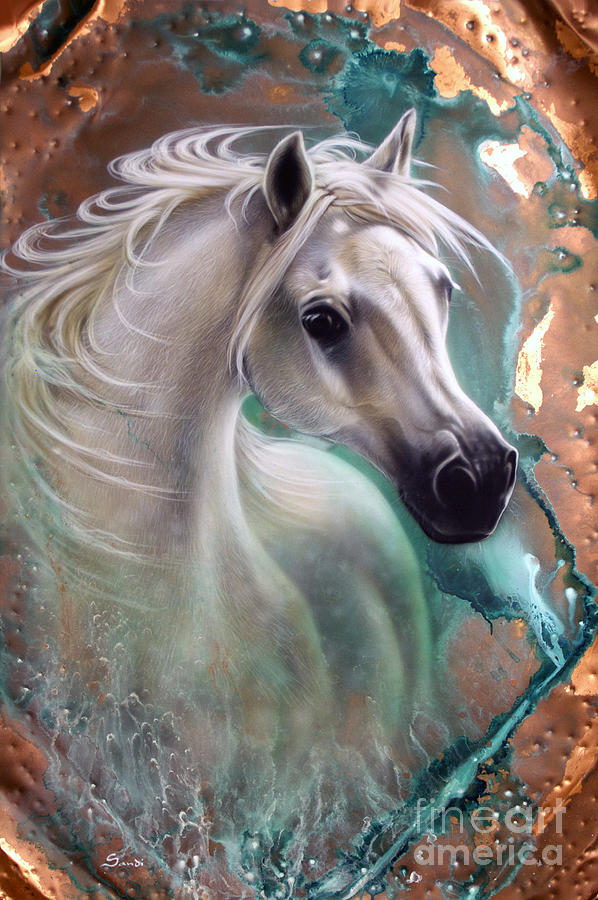 Wildlife Painting - Copper Grace - Horse by Sandi Baker