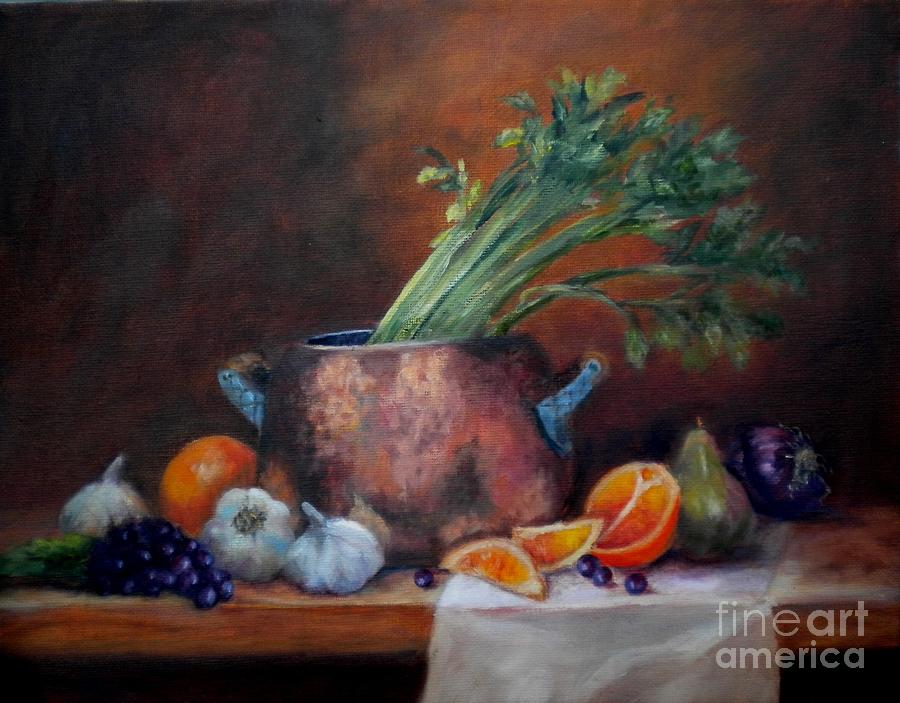 Copper Pot Still Life Painting by Wendy Ray