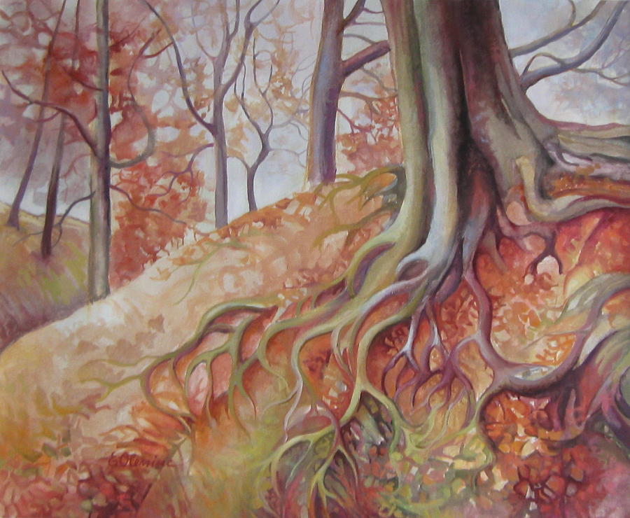 Fall Painting - Copper rustle by Elena Oleniuc