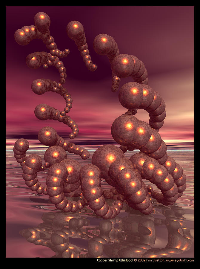 Surrealism Digital Art - Copper Shrimp Whirlpool  by Ann Stretton