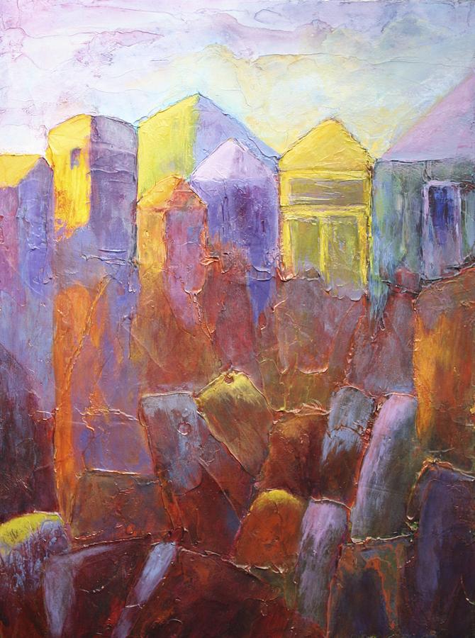 Abstract Painting - Copper Town by Nancy Jolley