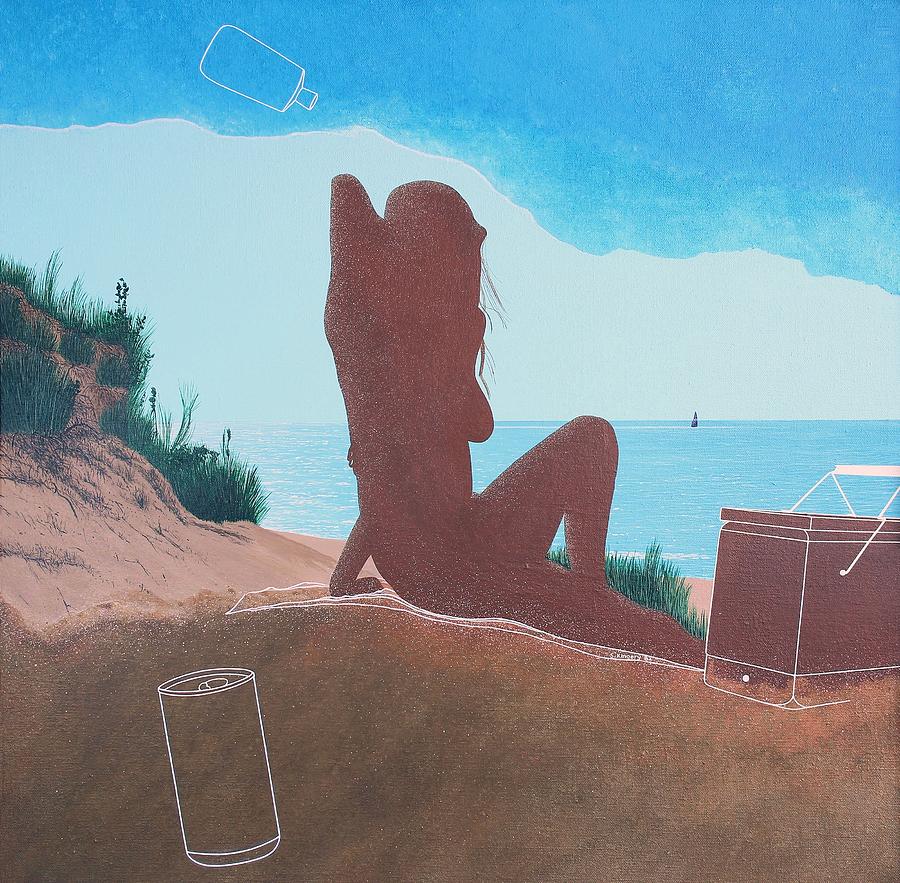 Beach Painting - Coppertone Girl by Scott Kingery