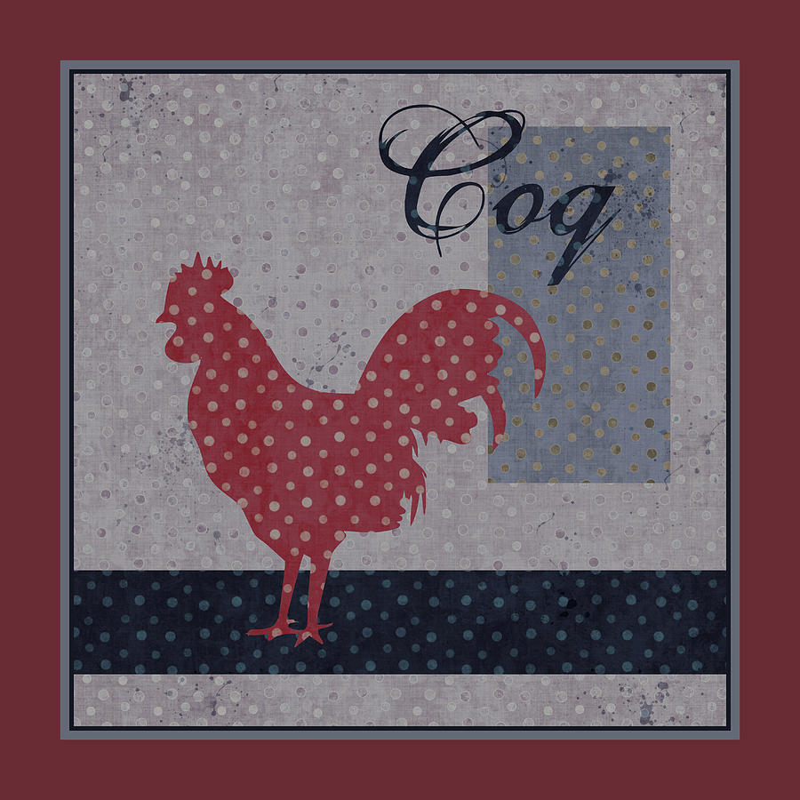 Rooster Digital Art - Coq art - 01afr01 by Variance Collections