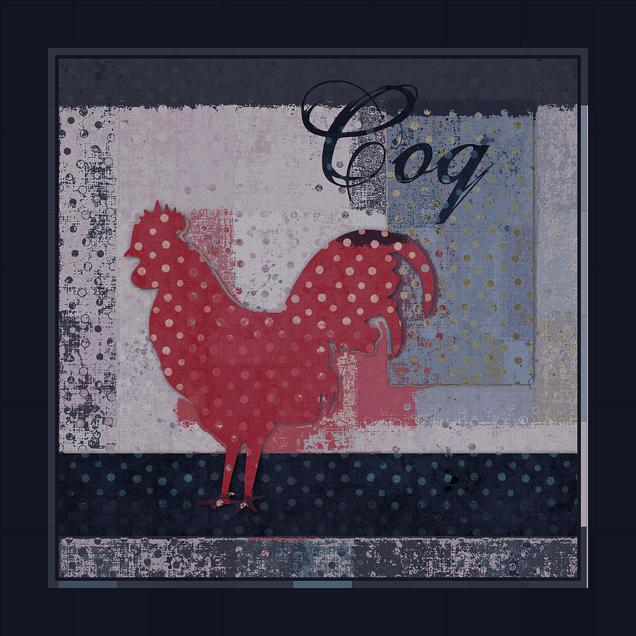 Rooster Digital Art - Coq Art - 01vb2-j049088094-2b by Variance Collections