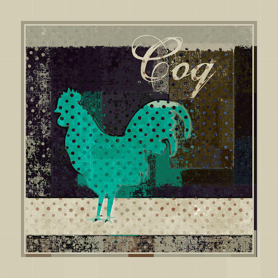 Rooster Digital Art - Coq Art - 01vb2-j049088094-c3a by Variance Collections