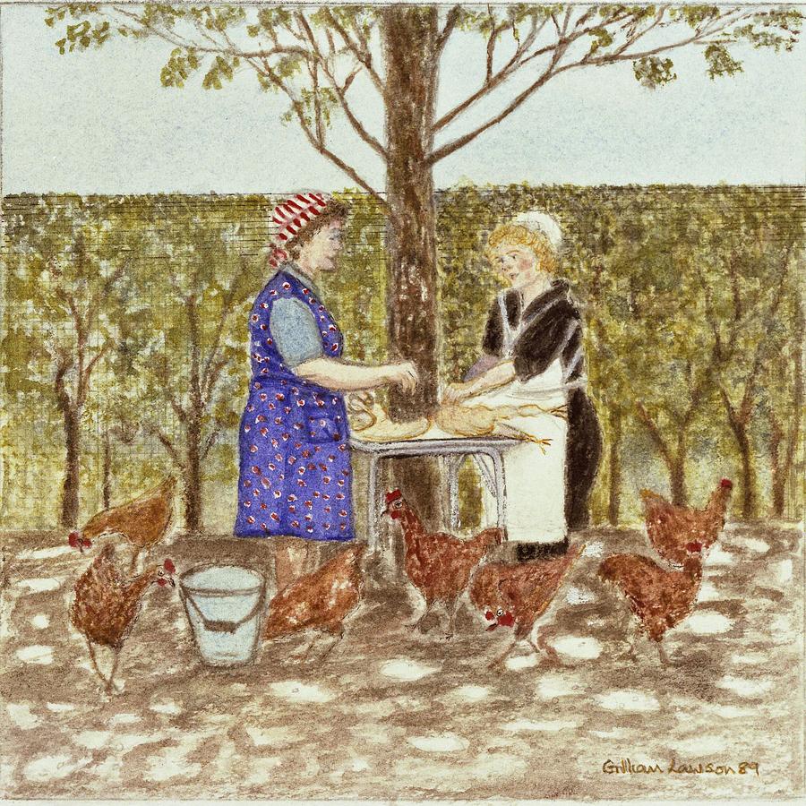 Chicken Photograph - Coq Au Vin, 1989 Watercolour On Paper by Gillian Lawson