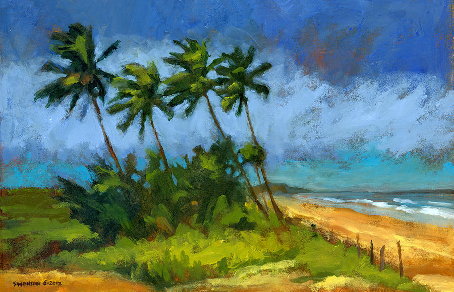 Palm Trees Painting - Coqueiros de Massarandupio by Douglas Simonson Palm Trees Painting - Coqueiros de Massarandupio by Douglas Simonson
