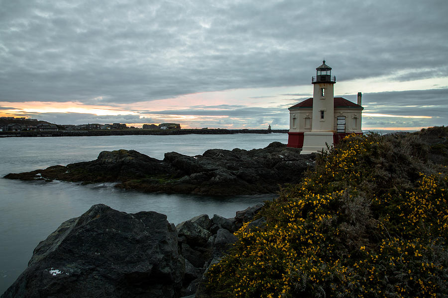 Nature Photograph - Coquille River Lighthouse Landscape by John Daly