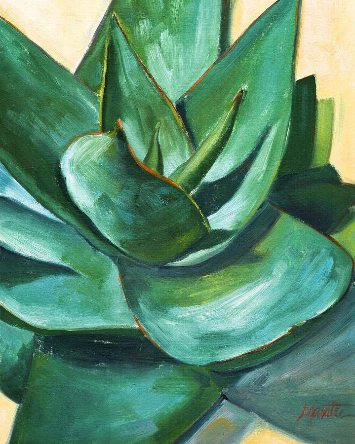 Nature Painting - Coral Aloe 1 by Athena Mantle
