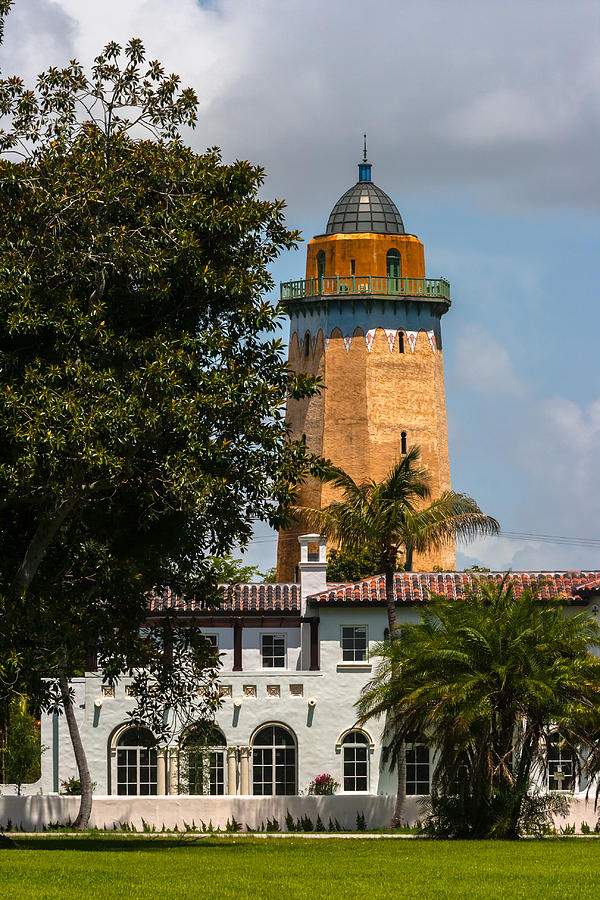 Coral Gables House and Water Tower Photograph by Ed Gleichman