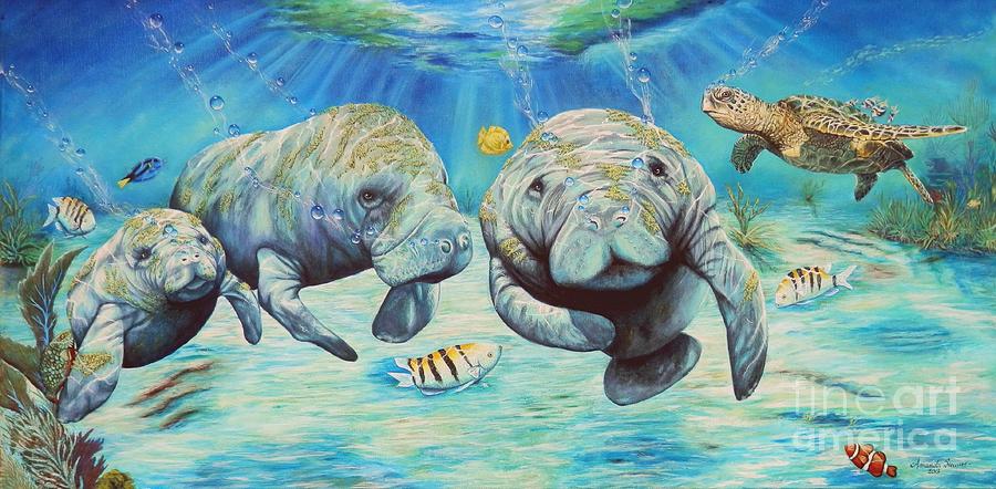 Turtle Painting - Coral Kingdom Waltz by Amanda Hukill
