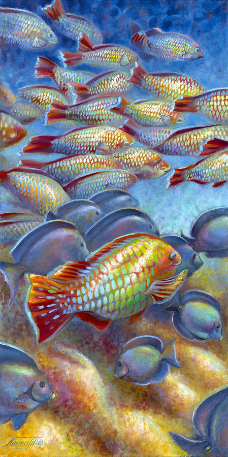 Coral Reef Life I Painting by Nancy Tilles