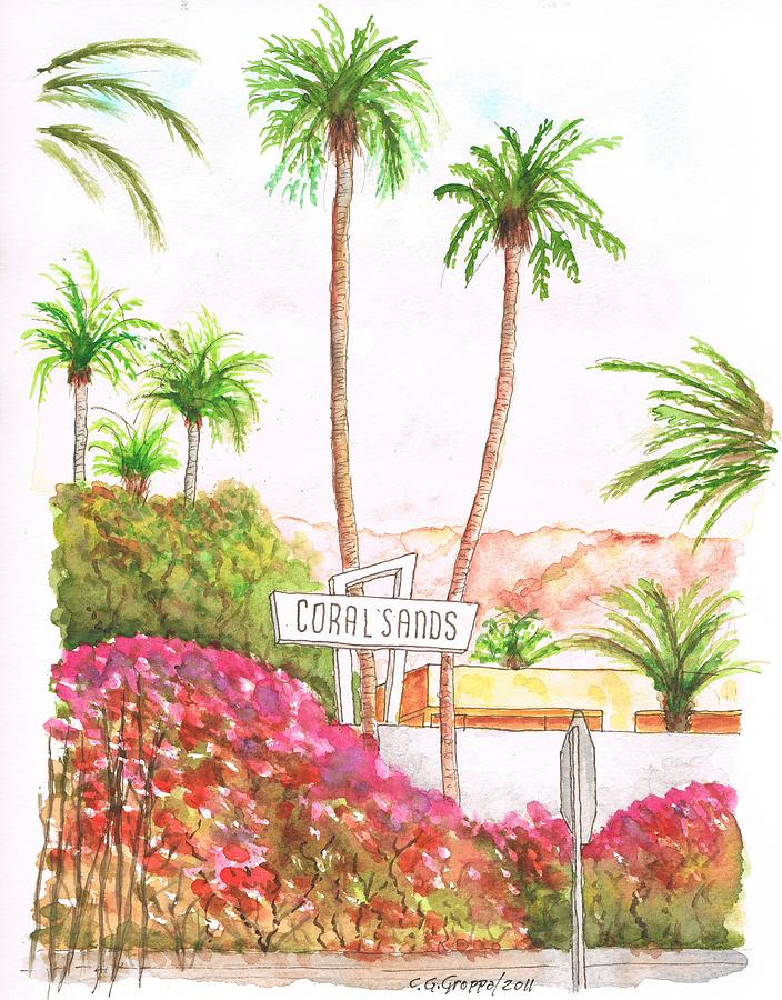Coral Sands Inn, Palm Springs, California Painting by Carlos G Groppa
