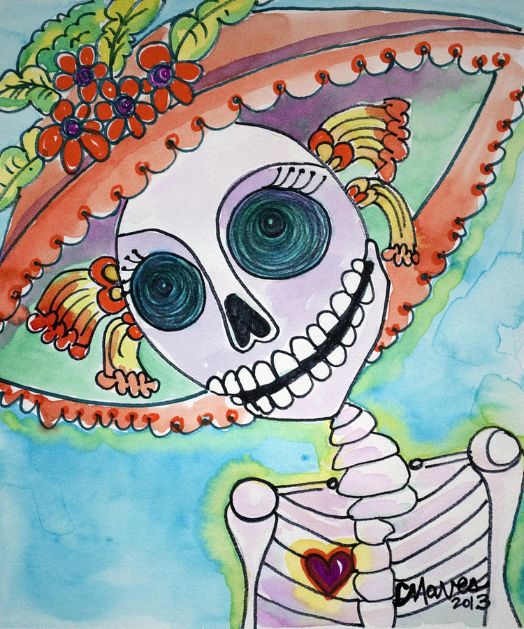 Corazon de Catrina Painting by Laurie Maves ART
