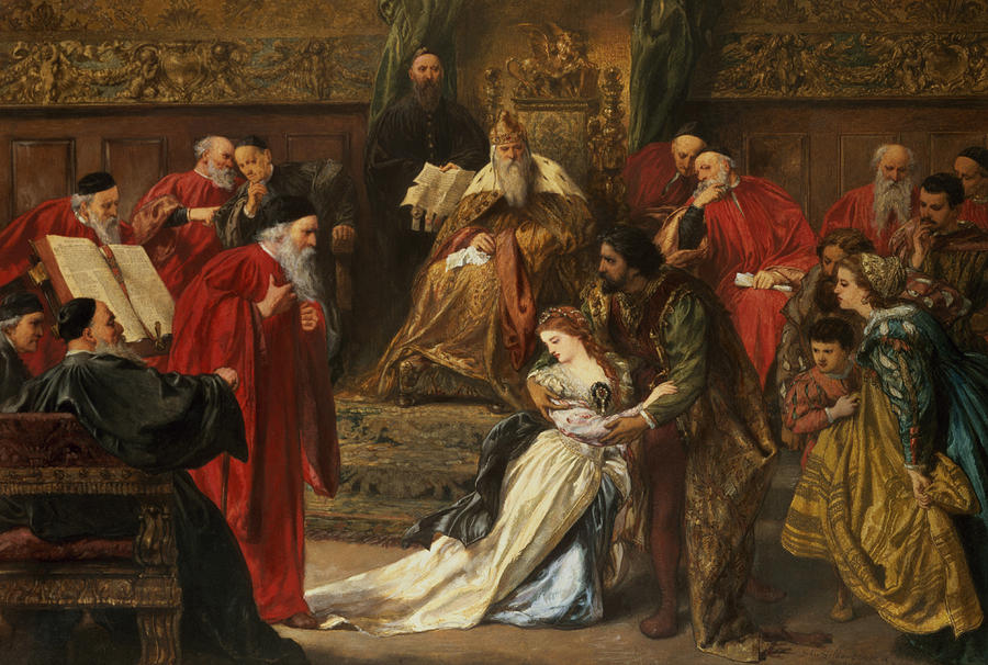 Cordelia In The Court Of King Lear, 1873 Drawing by John Gilbert