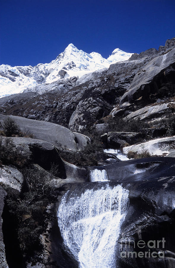 Waterfall Photograph - Cordillera Blanca Peru by James Brunker