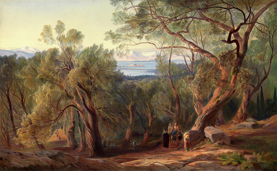 Corfu From Santa Decca, Edward Lear, 1812-1888 Painting by Litz ...