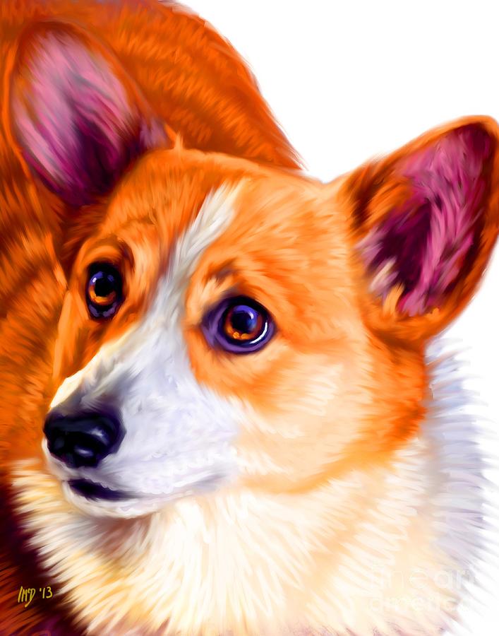 Dog Painting - Corgi Digital Art by Iain McDonald