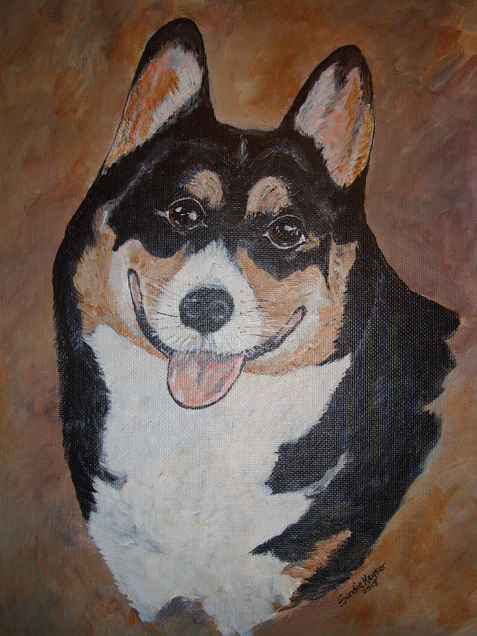 Dog Painting - Corgy by Sandie Keyser