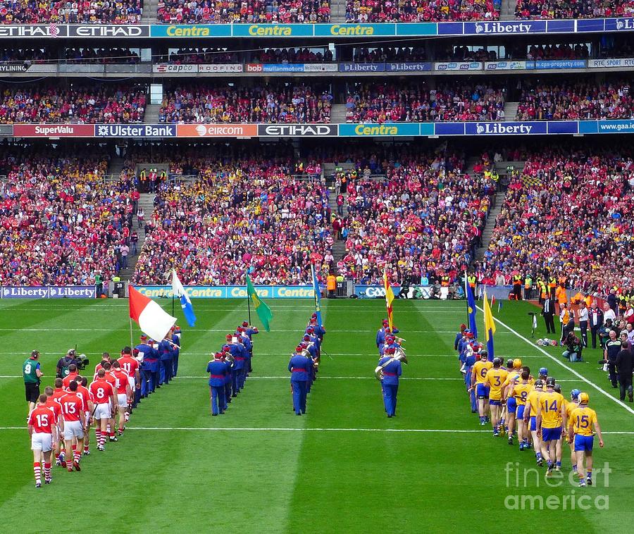 Sports Photograph - Cork and Clare hurling teams by Patrick Dinneen