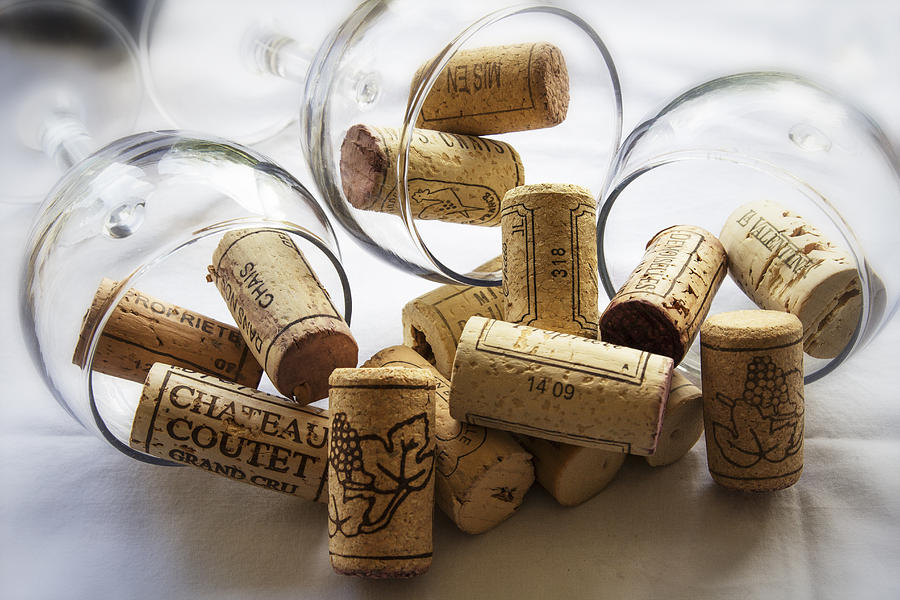 Holiday Photograph - Corks and Glasses by Georgia Clare