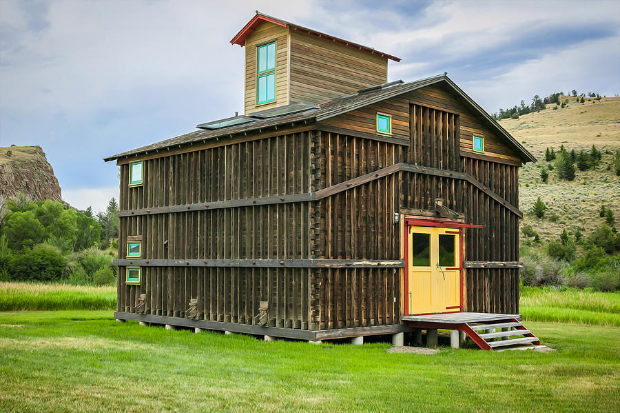 Corn Crib Revisited Montana Painted Photograph by Rich Franco