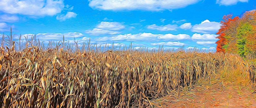 Tree Painting - Corn field by Peter Jackson