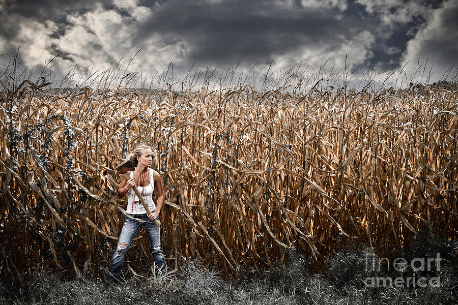 Halloween Photograph - Corn Field Horror by Jt PhotoDesign