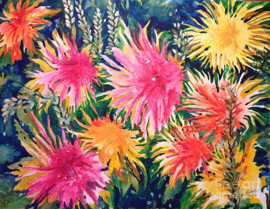 Corn Flower Painting by Henny Dagenais - Fine Art America