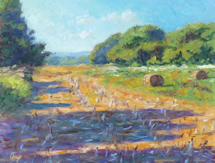Corn Stubble in Late July Painting by Michael Camp