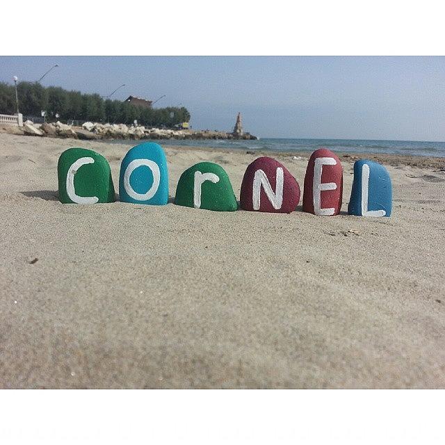 Beach Photograph - Cornel, Romanian Masculine Name On by Adriano La Naia