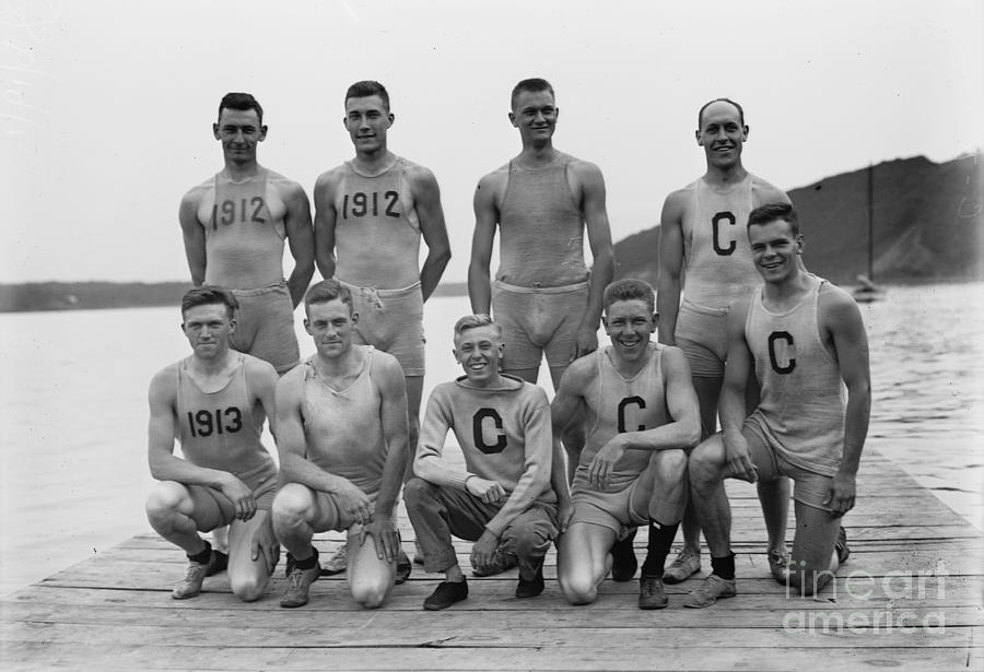 1911 Photograph - Cornell Varsity Rowing Team 1911 by Celestial Images
