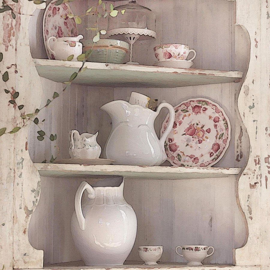 Vintage Photograph - Corner Cupboard by Art Block Collections