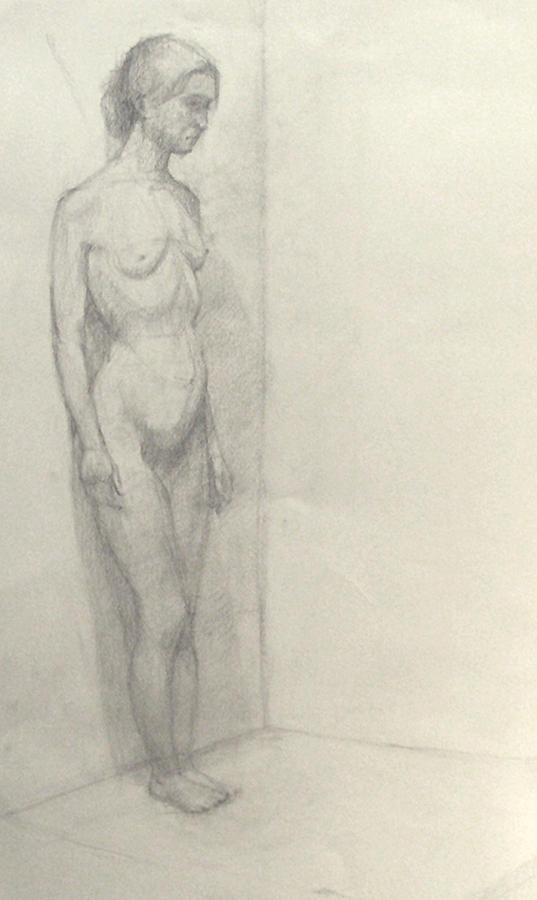 Pencil Drawing - Corner by Cynthia Harvey Pencil Drawing - Corner by Cynthia Harvey