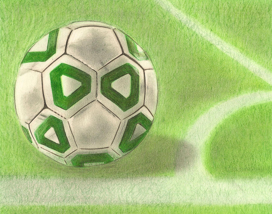 Corner Kick Drawing by Troy Levesque
