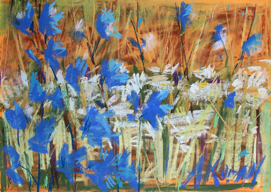 Flower Painting - Cornflowers by Alena Kogan