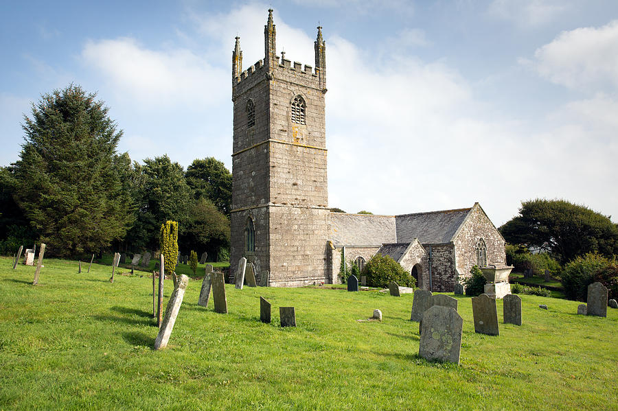 Cornish church of St Mawgan in Meneage Cornwall England located on The ...