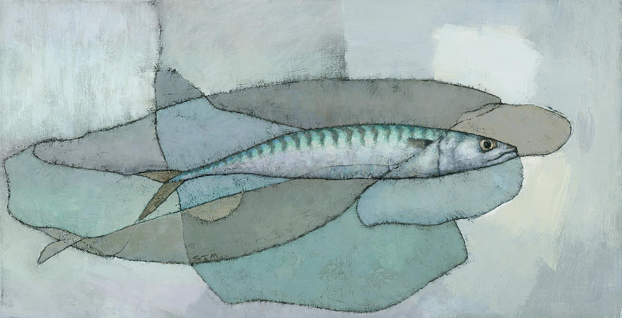 Cornish Mackerel Painting by Steve Mitchell