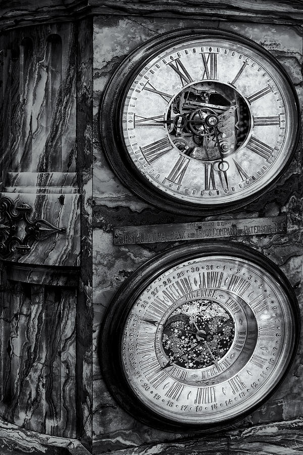 Castle Photograph - Cornu Clock BW by Susan Candelario