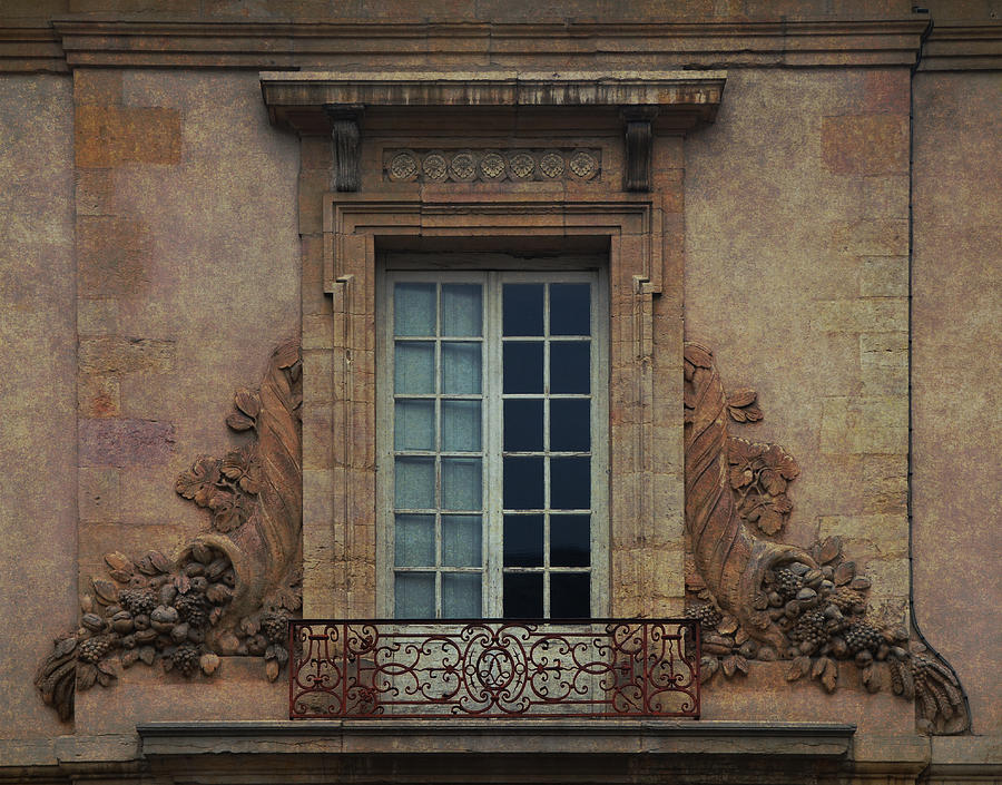 Cornucopia Window and Wrought Iron Balcony Photograph by Carla Parris