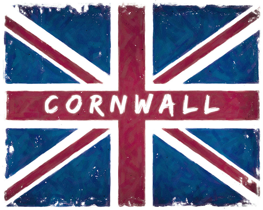 Cornwall Distressed Union Jack Flag Digital Art by Mark E Tisdale