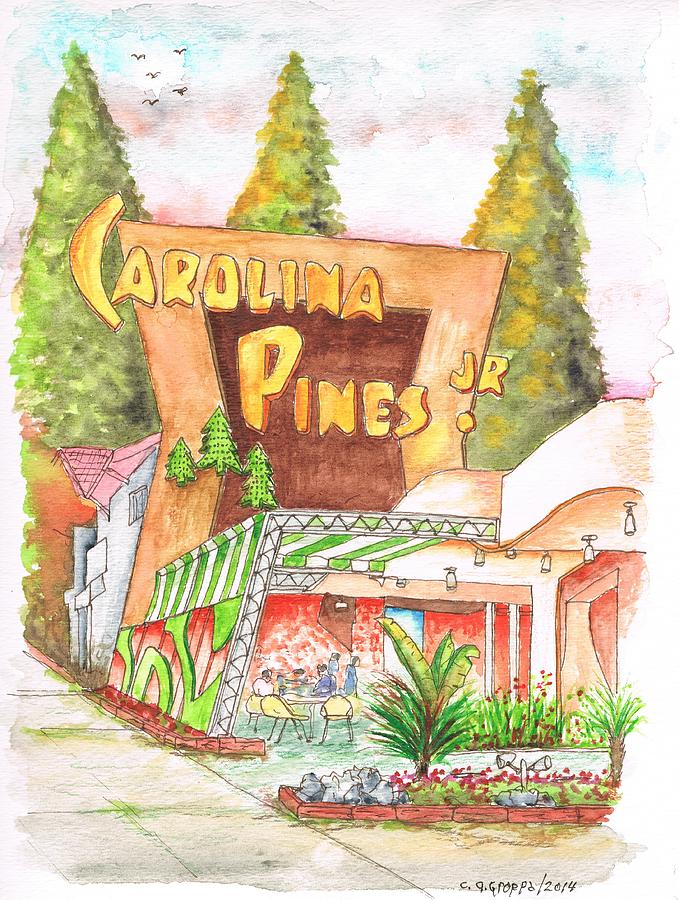 Carolina Pines Jr in La Brea and Sunset Blvd - Hollywood - California Painting by Carlos G Groppa