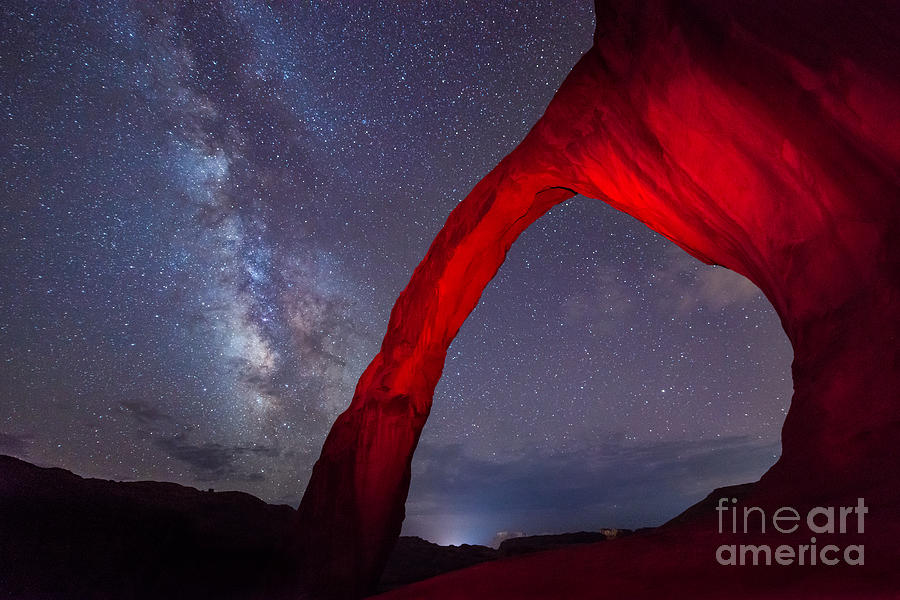 Corona Arch Milk Way red light Photograph by Michael Ver Sprill