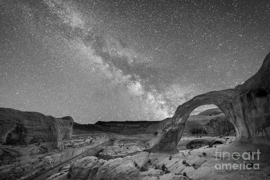Corona Arch Milky Way BW Photograph by Michael Ver Sprill