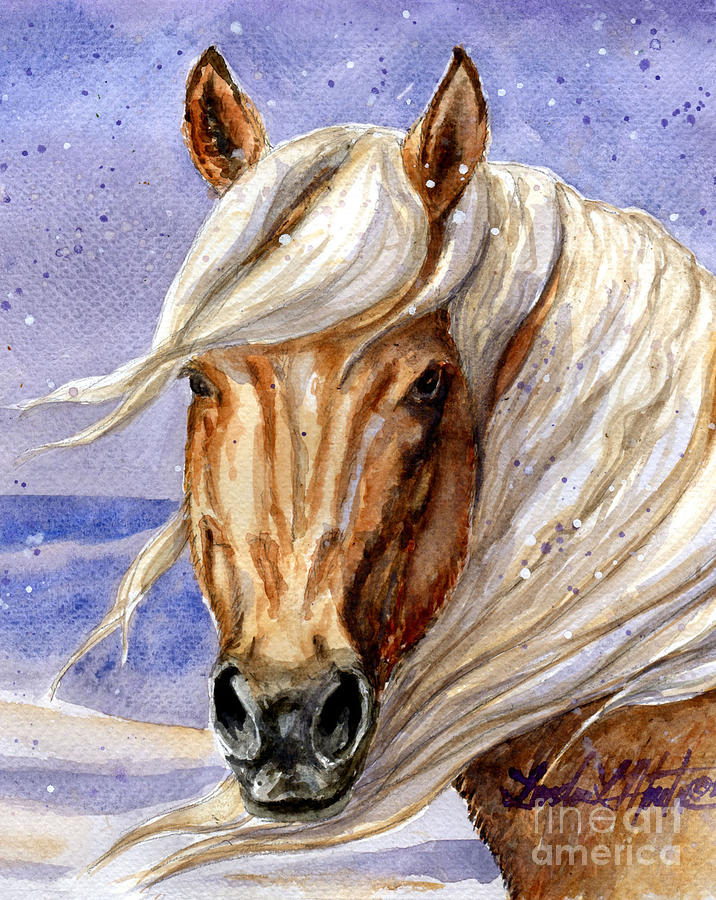 Corona Band Stallion of Sand Wash Basin HMA Painting by Linda L Martin