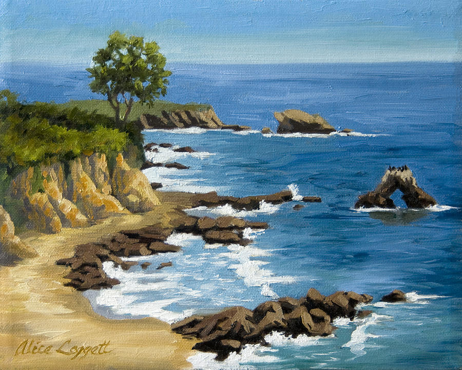 Corona del Mar California Painting by Alice Leggett