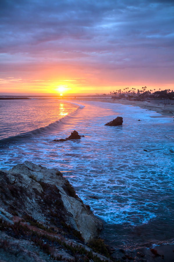 Corona del Mar Colorful Sunset Photograph by Cliff Wassmann