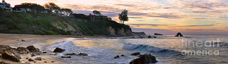 Corona Del Mar Sunrise Panorama Photograph by Eddie Yerkish