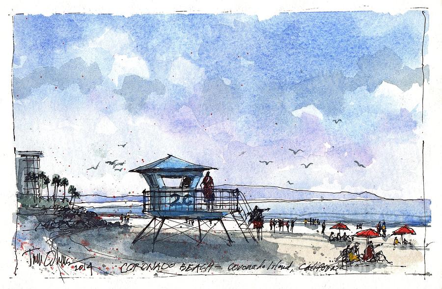 Coronado Beach Painting by Tim Oliver