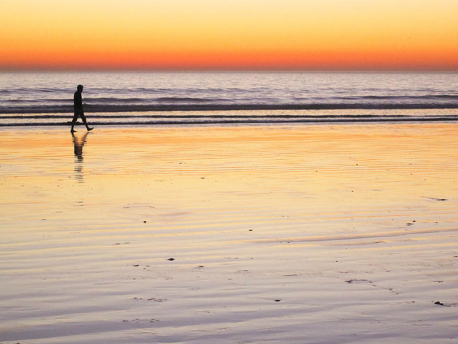 Coronado Beach Walk At Sunset Photograph